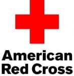 Red cross above with text below American Red Cross