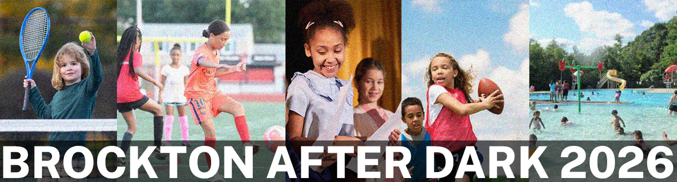 Brockton After Dark with children playing sports and drama